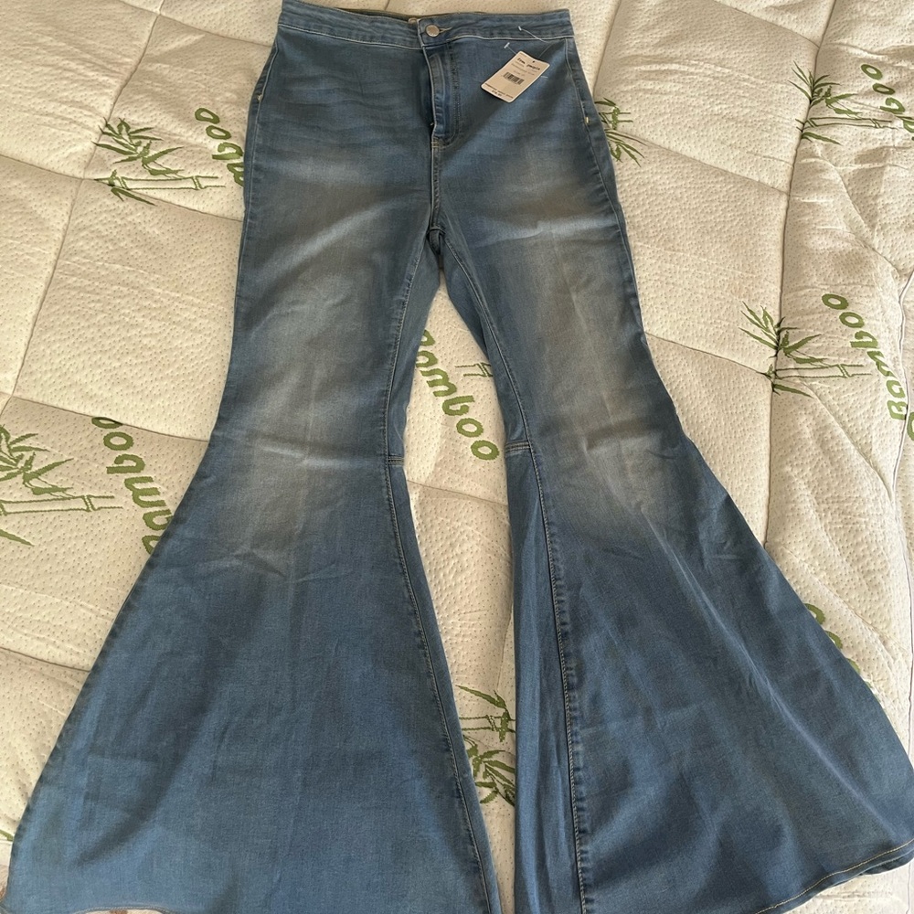 Free people ultra flare, just float high rise jeans